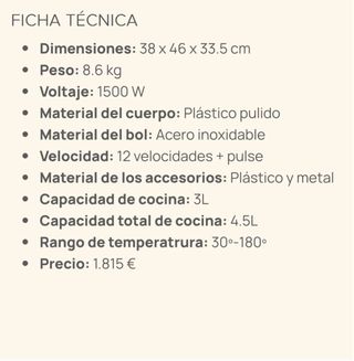 Robot Cocina Kenwood CookEasy Platinum