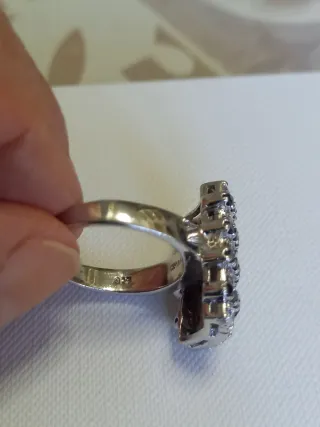 Anello Argento 925 con Zirconi Neri e Bianchi