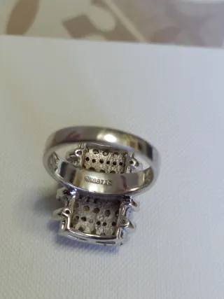 Anello Argento 925 con Zirconi Neri e Bianchi