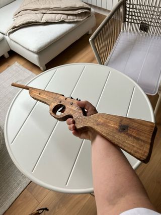 Lote de Ballesta y escopeta artesanal madera