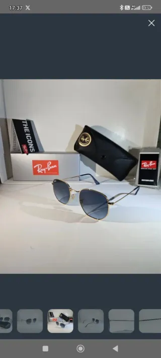 Ray-Ban Hexagonal Oro Azul Degradado