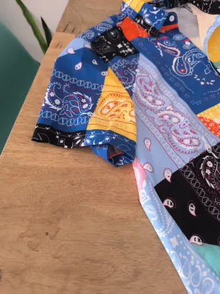 Camisa Patchwork Manga Corta