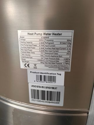 Acumulador aerotérmico EAS ELECTRIC 190L