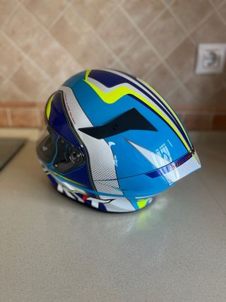 Casco Moto KYT Azul y Amarillo