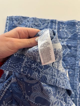 Pantaloni larghi fantasia blu