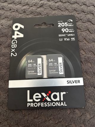2 Tarjetas Lexar 64GB SDXC UHS-I Silver