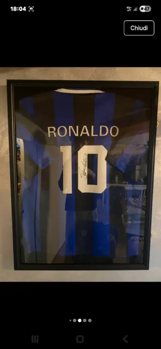 Maglia Ronaldo Inter 10 autografata con Pre COA