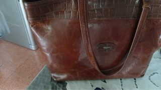 Borsa El Campero vera pelle marrone