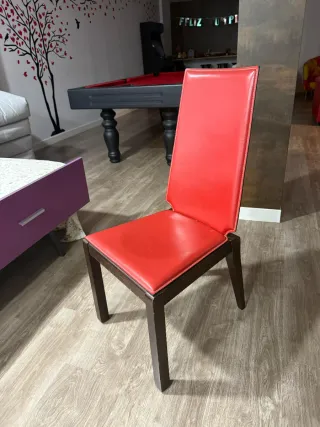 6 Sillas de comedor en piel