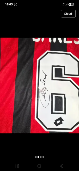 Maglia Baresi N.6 Milan autografata Pre COA