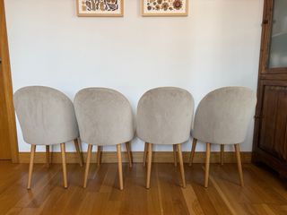Juego de 4 sillas de comedor beige