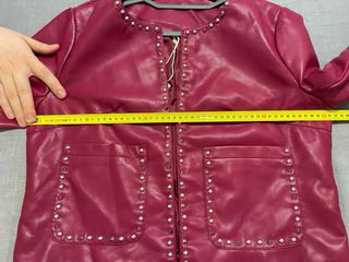 Chaqueta MAS Piel Sintética Tachuelas Rosa Talla M