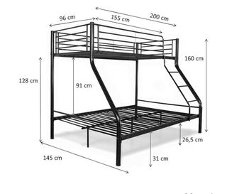 Litera metálica negra 200x145 cm
