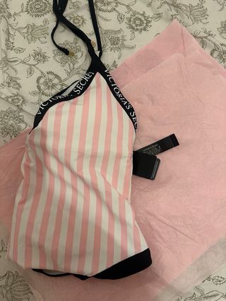 Bañador Victoria's Secret Rayas Rosa Blanco,negro