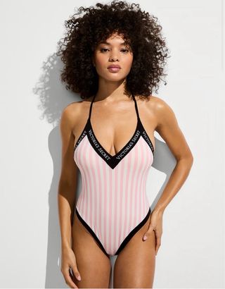 Bañador Victoria's Secret Rayas Rosa Blanco,negro