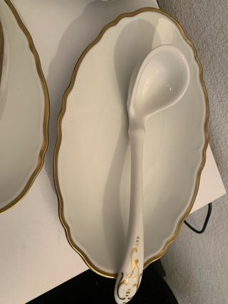 Salsiera vintage porcellana con cucchiaio