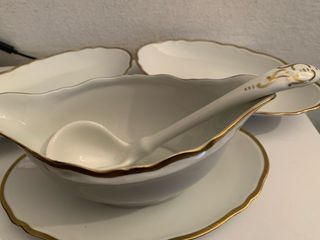 Salsiera vintage porcellana con cucchiaio