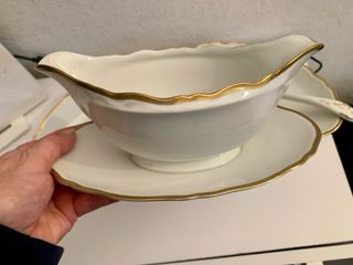 Salsiera vintage porcellana con cucchiaio