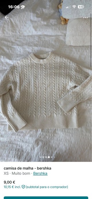 Camisola de malha Bershka branca