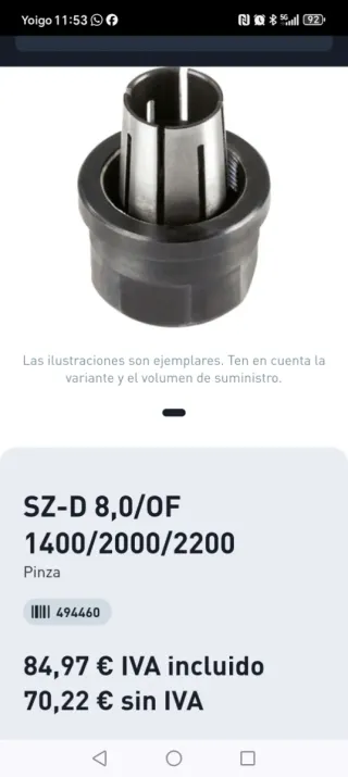 Pinza Festool 8mm