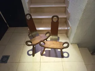 Sillas de madera rústicas (2 unidades)