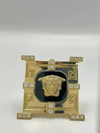 Sello Medusa Onix y Circonitas 18K