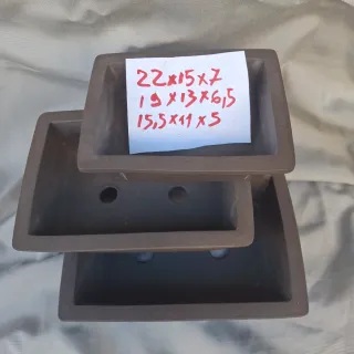 Tris Vasi Bonsai Terracotta Marrone