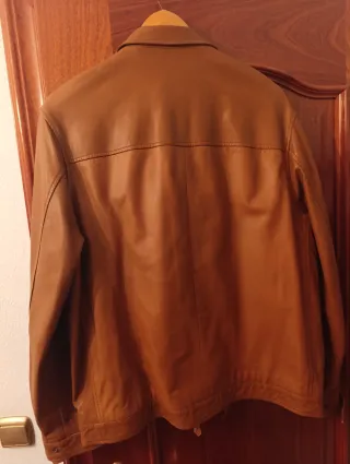 Chaqueta de Piel Cortefiel Marrón
