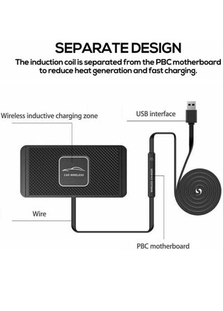 Base Cargador Inalámbrico Coche USB