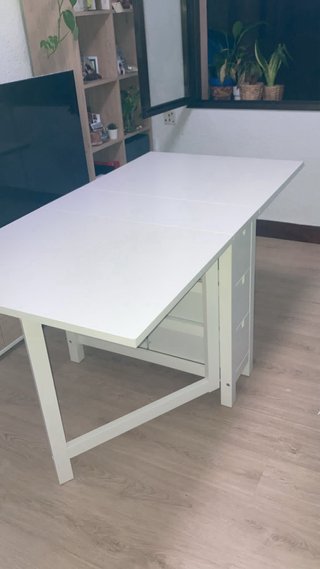 Mesa abatible blanca madera Ikea NORDEN