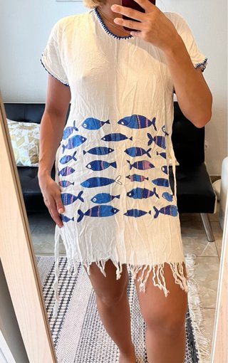 Túnica de playa con peces. Turquía