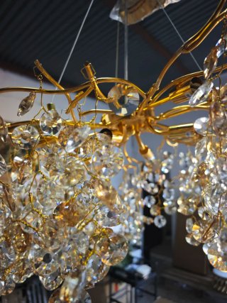 Lámpara de Lágrimas Dorada de Cristal – 60 cm