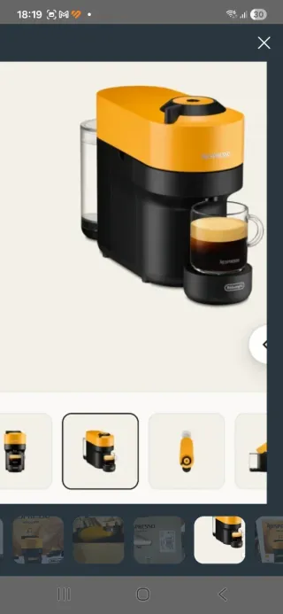 Cafetera Nespresso Vertuo Pop Amarilla
