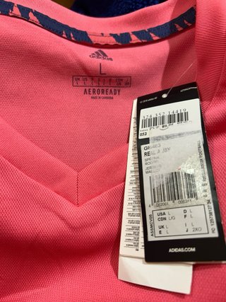 Camiseta Real Madrid Adidas Talla L Rosa
