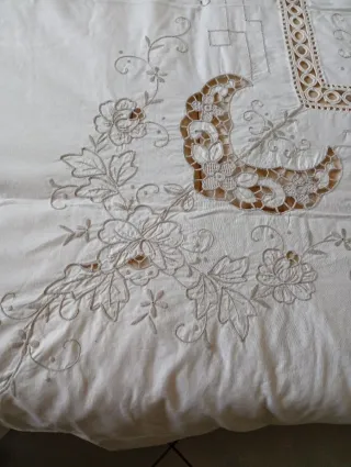 Copriletto vintage matrimoniale cotone lino