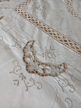 Copriletto vintage matrimoniale cotone lino