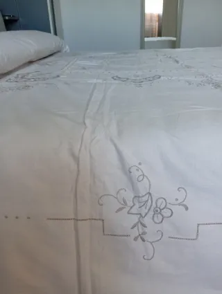 Copriletto vintage matrimoniale cotone lino