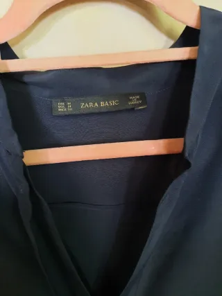 Blusa Zara Negra Manga Larga