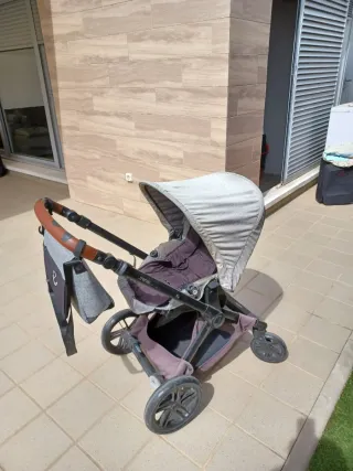 Carro de bebé Jane Moon gris con 2 bolsos