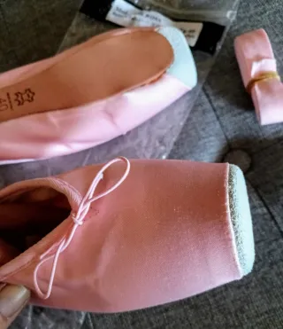 Scarpe da punta danza balletto in raso rosa Daniel