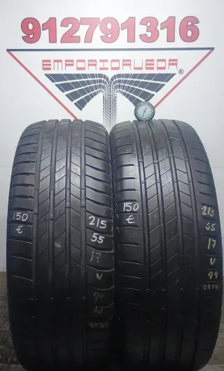 215 55 17 V BRIDGESTONE RUEDA AL 90% VIDA UTIL