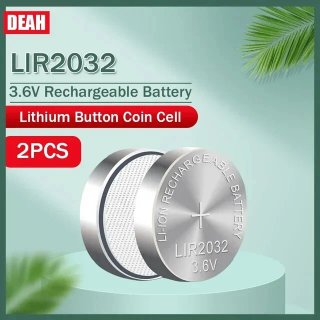 Batería LIR2032 3.6V Recargable(2 uds)