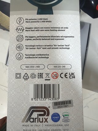 Parlux DIGITALYON Secador de Pelo Azul