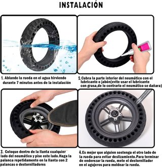 ANSENI rueda maciza antipinchazo patinete Xiaomi