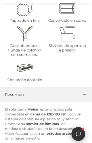 Sofá cama con funda, no se envía, solo recogida.