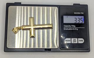 Colgante Cruz de oro de 14k, 3.35 g.