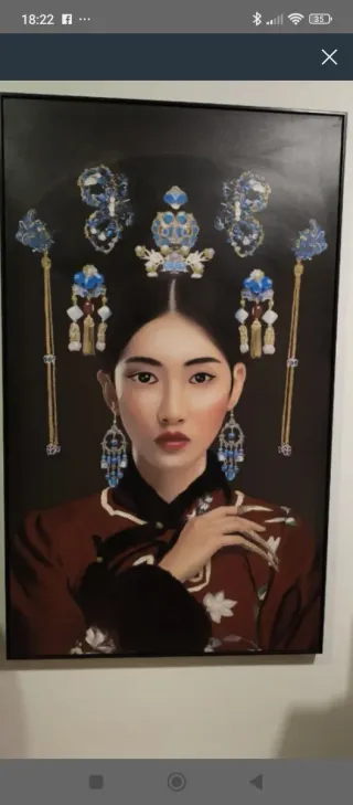 Cuadro grande mujer oriental