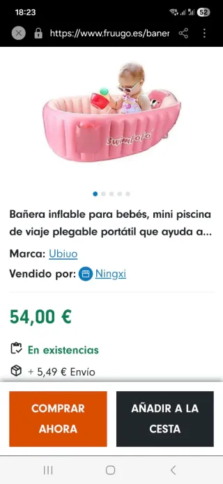 Bañera hinchable para bebé