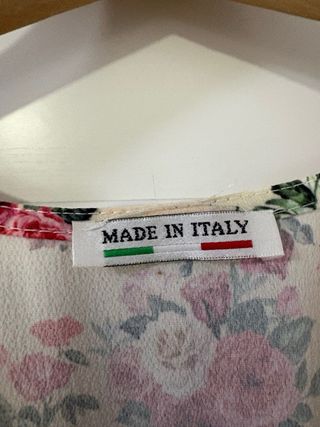 Vestido largo floral beige y rosa