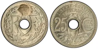 Moneda Francesa 25 Centimos 1938